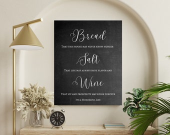 It's A Wonderful Life Quote Print | Bread Salt Wine Quote Blessing (Digital Download