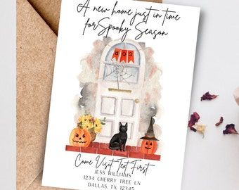 Halloween Moving Announcement: Spooky New Home Postcard (INSTANT DOWNLOAD)
