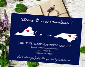 Navy Moving Announcement Card: New Home Address (Instant Download)