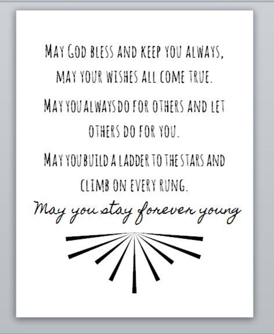 Forever young bob dylan lyrics print white and black instant etsy