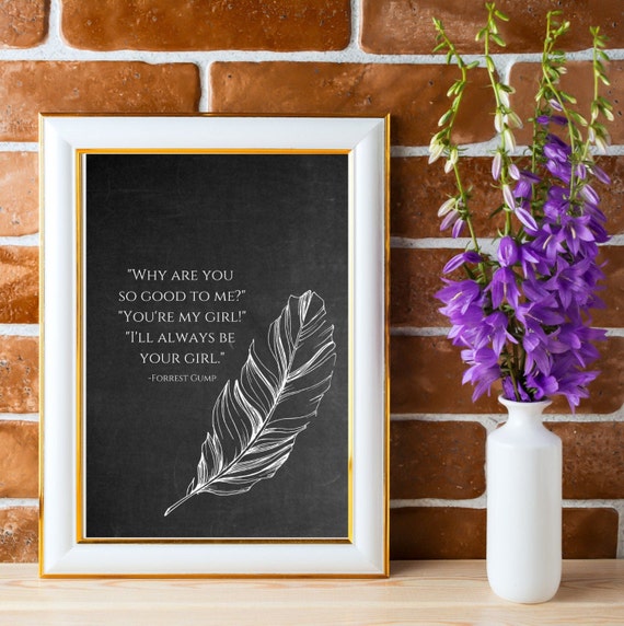 I Ll Always Be Your Girl Forrest Gump Quote Chalkboard Etsy Australia