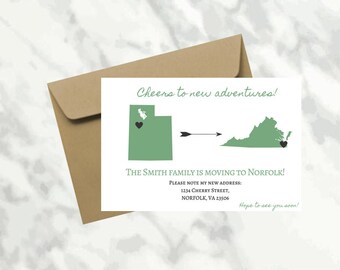 New Home Announcement Postcard: Personalized Moving Address (Instant Download)