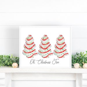Oh Christmas Tree Stampa digitale a download istantaneo Stampa dell&#39;albero di Natale ispirato a Little Debbie