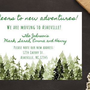 Trees, nature, Moving Announcement, New Home Postcard, New Address, We've Moved, INSTANT DOWNLOAD, Home sweet home