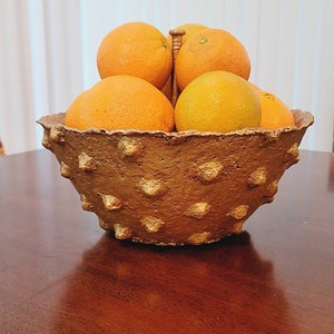 Knobbly Gold Paper Mache Bowl