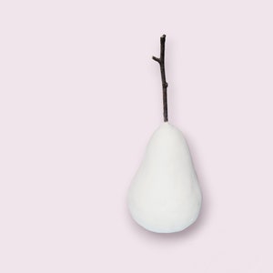 Oversized White Modern Pear Paper Mache Sculpture image 6
