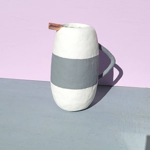 Arrow Paper Mache Wet Vase Pitcher with Copper Plated Spout