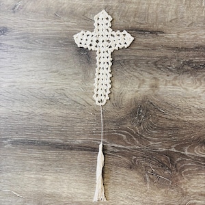 Elegant Crochet Cross Bookmark-Handmade Christian Gift