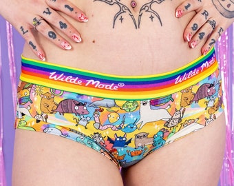 Weird and Wonderful Comfort Hipsters - Rainbow Underwear - Katie Abey - Wilde Mode - Sensory Friendly - Cute Gift