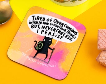 Panther of Persistence Coaster: illustrazione di Katie Abey - Regalo incoraggiante
