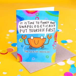 Biglietto d'auguri A6 per crostacei egoisti - Supporto - Fiducia - Amore - Katie Abey - Incoraggiamento - Sano