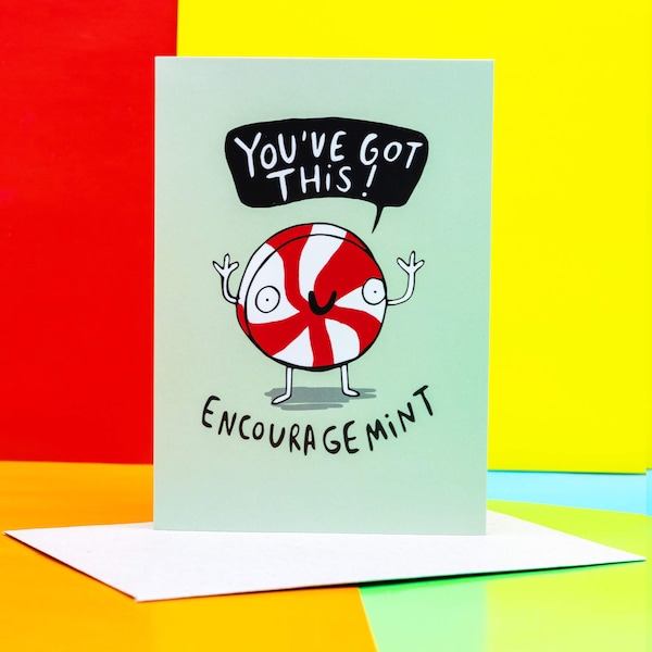 EncourageMINT A6 Card - Greeting Card - Well Done - Good Luck - New Job - Congratulations - Katie Abey