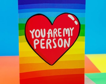 You Are My Person A6 Card - Love Card - Valentines - Anniversary Card - Birthday - Greeting Card - Katie Abey - LGBTQIA