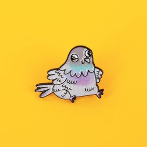 Look! It&#39;s a Pigeon Enamel Pin Badge - Cute Pin - Pigeon Gift - Nature Love - Adventure - Cute Gift - Faerie Gift - Witchy Gift - Katie Abey