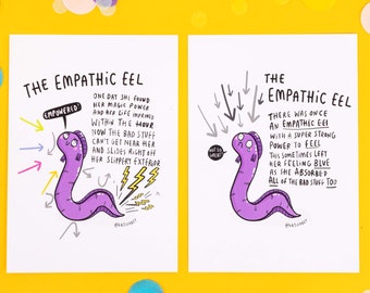 Empathic Eel - Empowered - Motivational Postcard Set - Katie Abey