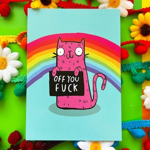 Cartolina A6 Off You Fuck - Cartolina offensiva - divertente - Katie Abey