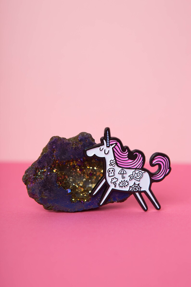 Unicorn Pin  Tattoo Pin  Soft Enamel Pin  Tattoonicorn  image 2
