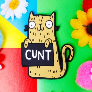 Cunt Fridge Magnet - Sweary Rainbow Cats - Magnet - Offensive gift - Insult gift - Swear gift -  Katie Abey
