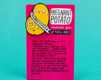 Pregnant Potato - Soft Enamel Pin - Pregnancy Pin - Katie Abey - Baby Shower
