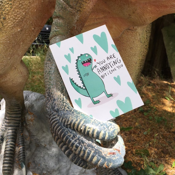 Annoying Dinosaur Greeting Card Mothers Day Anniversary Etsy