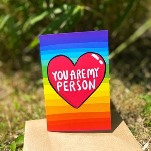 You Are My Person A6 Card - Love Card - Valentines - Anniversary Card - Birthday - Greeting Card - Katie Abey - LGBTQIA