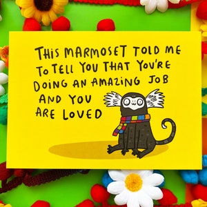 The Marmoset Postcard - Motivational Postcard - Katie Abey - Love Card - Gratitude - Inspirational