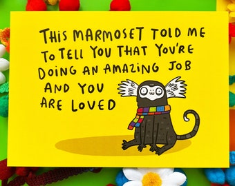 The Marmoset Postcard - Motivational Postcard - Katie Abey - Love Card - Gratitude - Inspirational