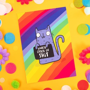 What A Crock Of Shit A6 Postkarte – Offensive – Lustige Postkarte – Katie Abey