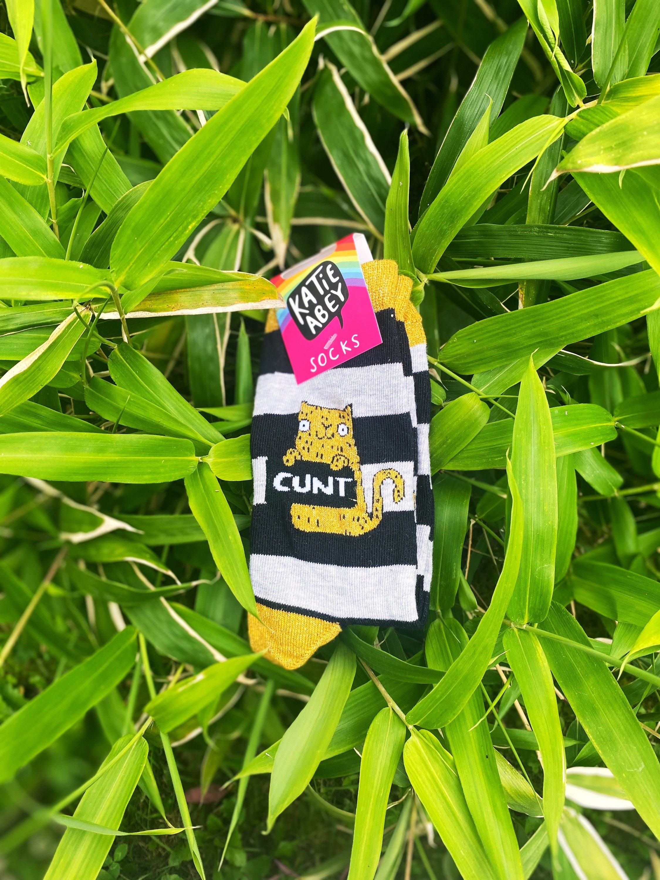 Cunt Sparkly Sweary Socks - Sweary Cat Socks - Katie Abey Socks - Fun…