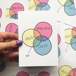Valued Loved Appreciated - Motivational Postcard - Katie Abey - Love ...