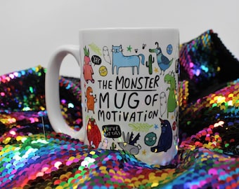 The Monster Mug of Motivation - New Job - Starting Uni - Confidence Boost - Giant Mug - Large Mug - Katie Abey