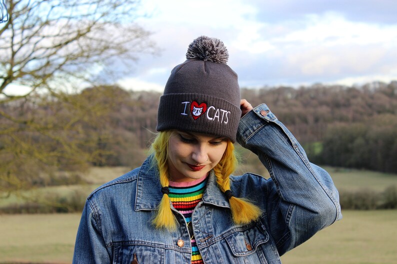 embroidered bobble hats
