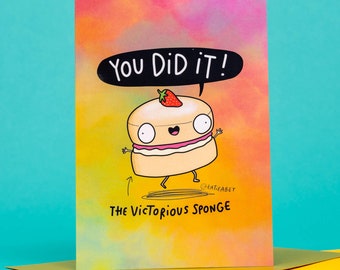 The Victorious Sponge A6 Greeting Card - Greeting card - Funny - Friend - Pun - Katie Abey - Well Done