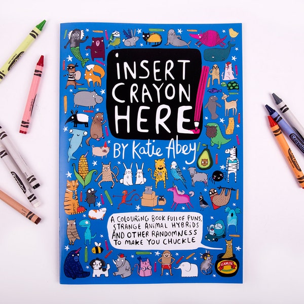 Livre de coloriage alternatif - Insert Crayon Here - A4 Adult Colouring Book - Funny gift