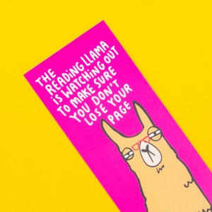 Llama Bookmark - Bookworm  - Funny Bookmark - Katie Abey