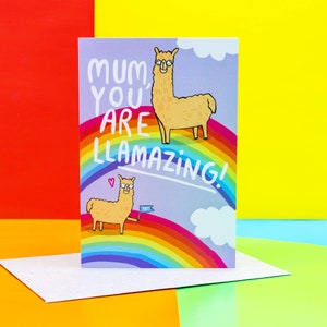 A6-kaart moeder You Are Llamazing - Katie Abey - verjaardagskaart - Moederdagkaart - moeder - moederschap - lama - dierenkaart