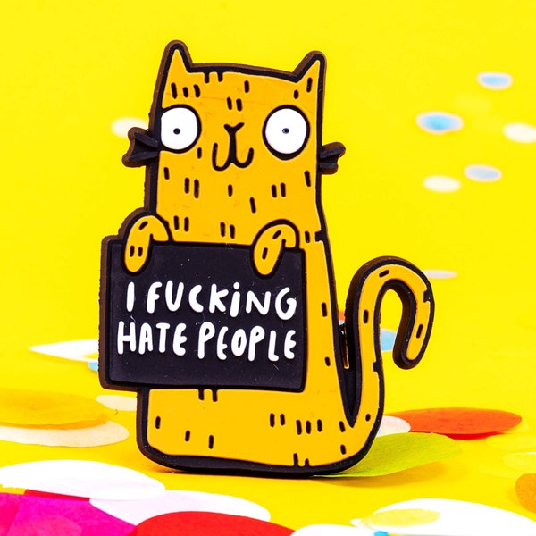 I Fucking Hate People Fridge Magnet - Sweary Rainbow Cats - Magnet - Offensive gift - Insult Gift - Swear Gift -  3D Printed - Katie Abey