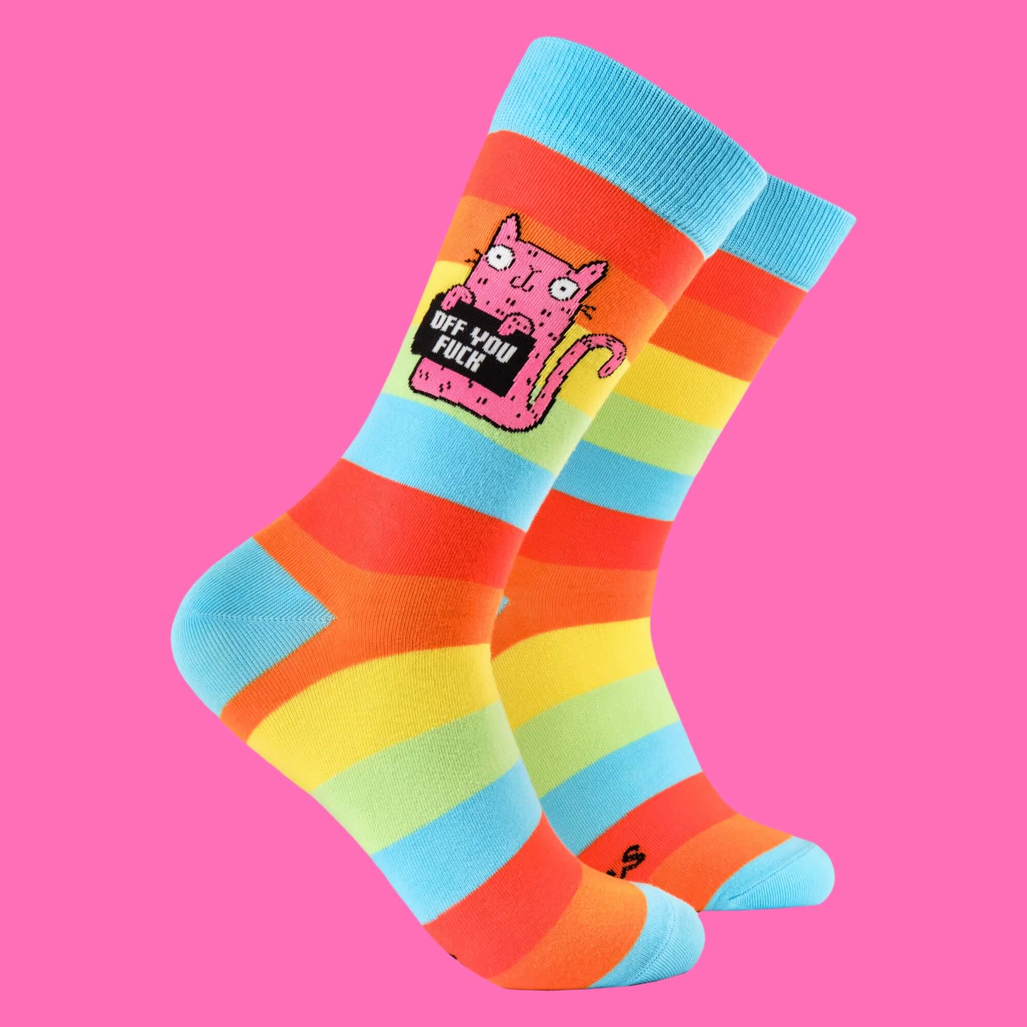 Funny Police Alphabet Socks – Mens Rude Offensive Crew Socks, Mid Calf, Black