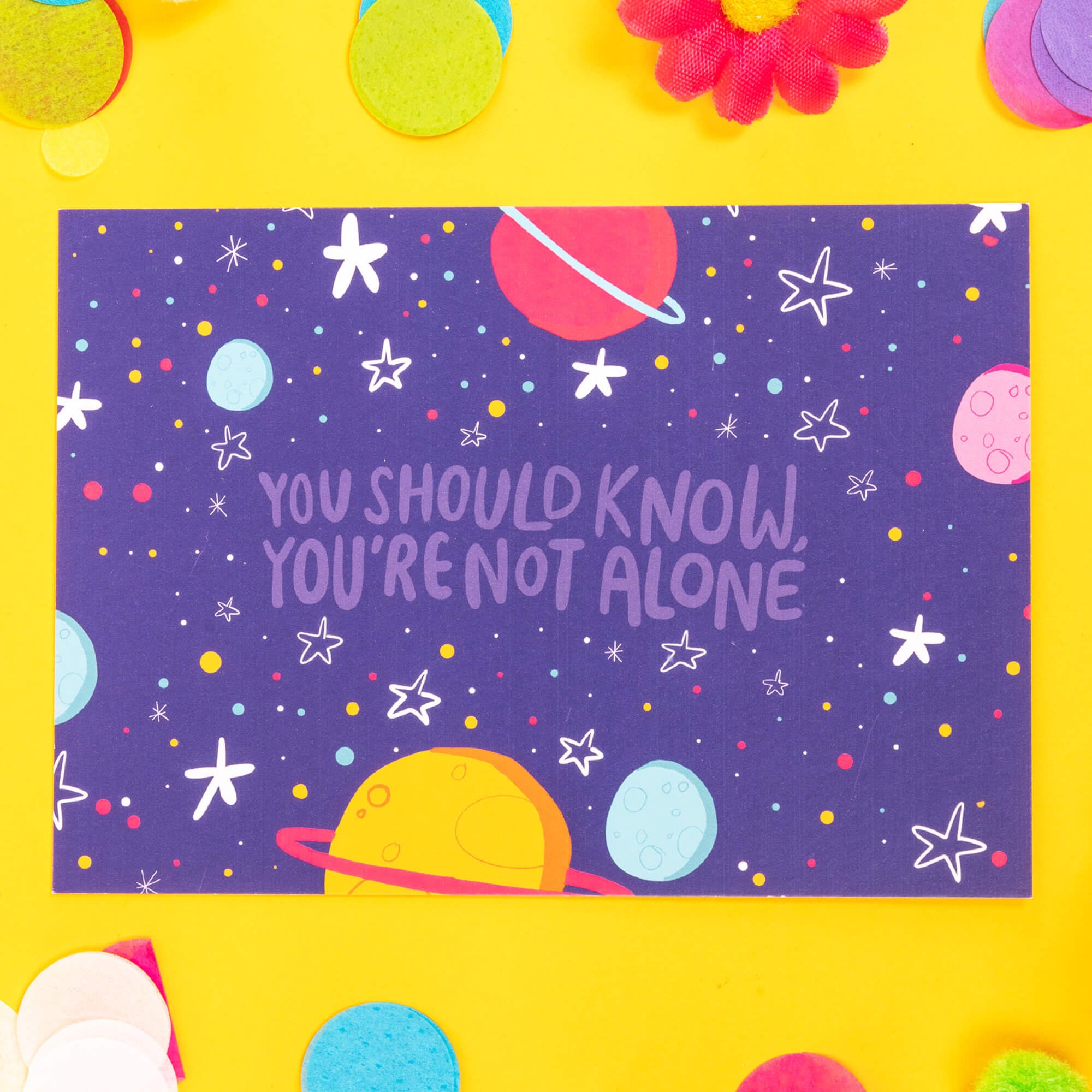 You Should Know, You're Not Alone A6 Postcard- Positivity Postcard - Katie Abey -PMA - Self Care - Frank Turner