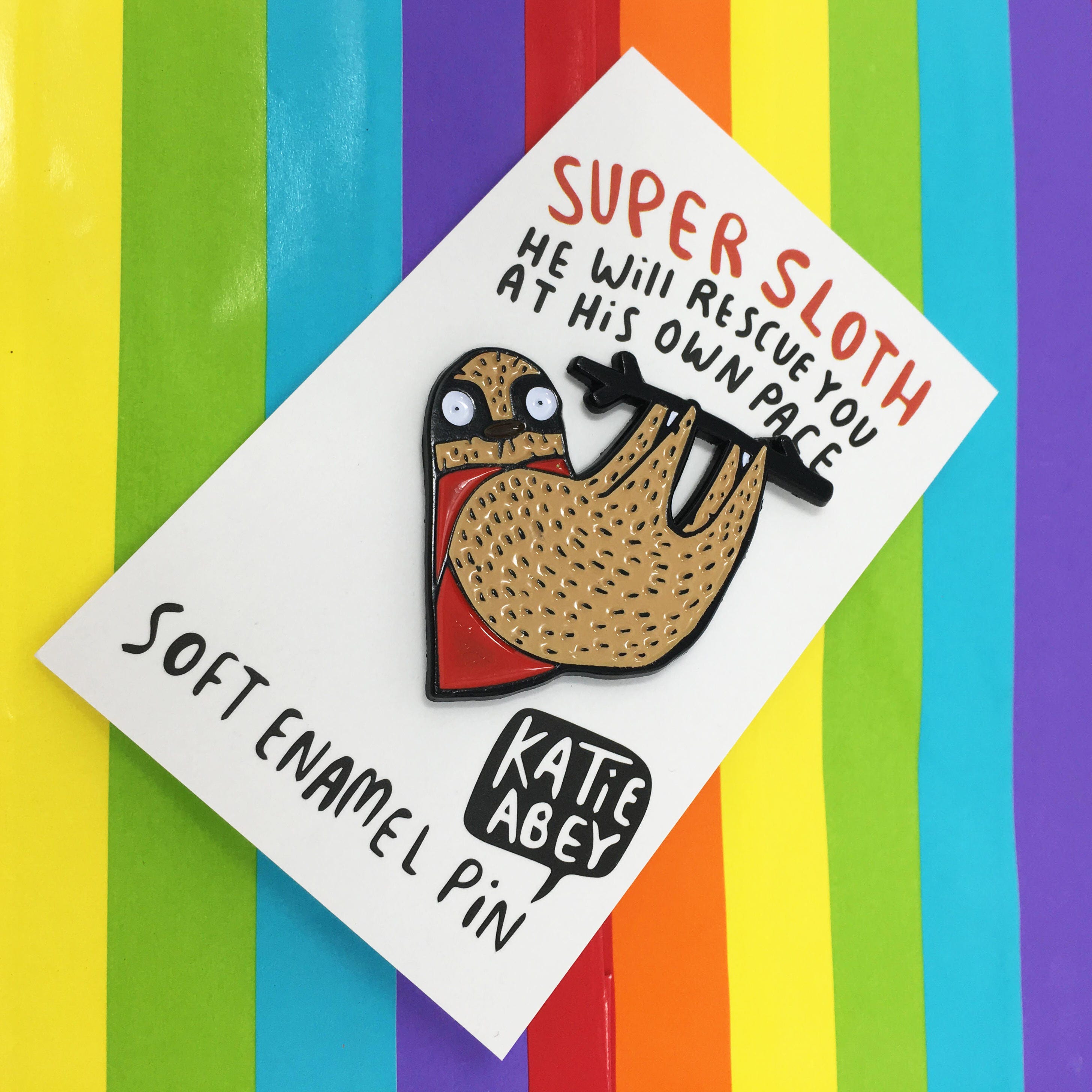 Super Sloth Soft Enamel Pin Sloth Pin Self Care Pin | Etsy