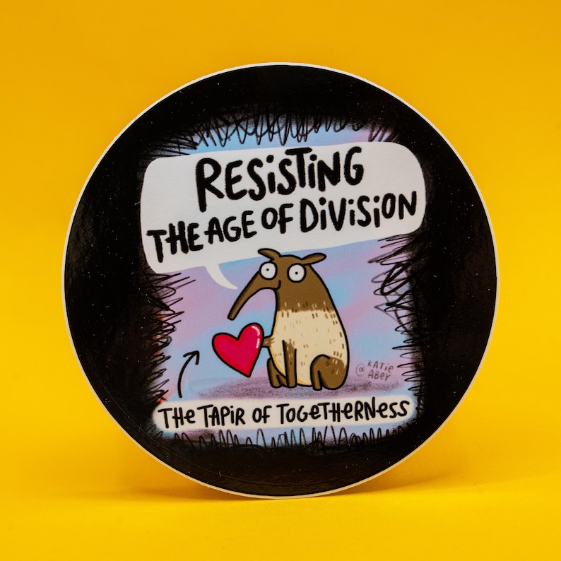 The Tapir of Togetherness Vinyl Sticker - Katie Abey - Self Love ...