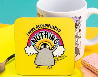 Penguin Of Procrastination Coaster - Cute Coaster - Animal Coaster  - Motivation Gift - Teen Gift - Katie Abey