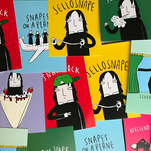 Severus Snape Illustrated Postcard Pack - 7 Pack - Pun Postcards - Postcards