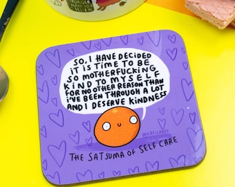 Satsuma of Self Care Coaster - Katie Abey Wholesome Positivity