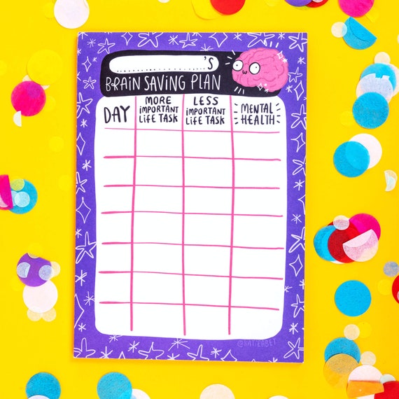 Brain Planner Pad: Self Care To-Do List - Katie Abey