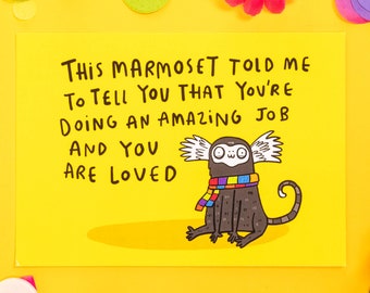 The Marmoset Postcard - Motivational Postcard - Katie Abey - Love Card - Gratitude - Inspirational