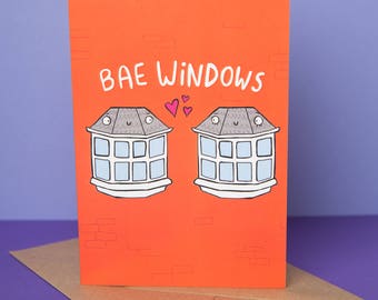 Bae card - pun card - New Home card - moving in together - love - couple - funny card - humour - engagement - joke card - Katie Abey - bae