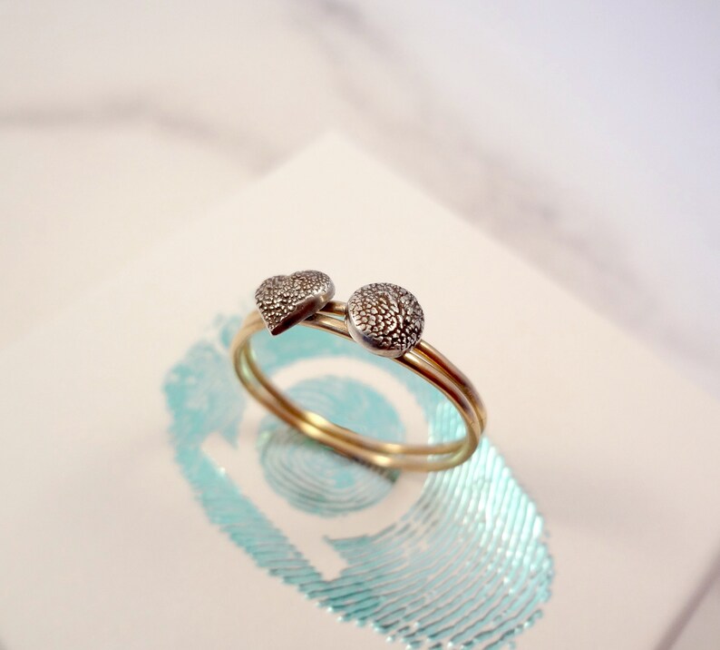 pet jewelry Skinny Stacking Heart Paw Pad Texture Ring Gold /& Silver pet memorial pet mourning pet loss pet jewellery