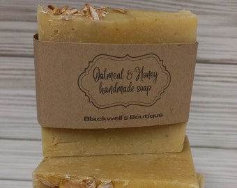 Oatmeal & Honey soap, Sensitive skin, Oatmeal soap, Handmade cold process soap, Palm-free soap, Bath soap, Gift idea, Eczema soap, Spa