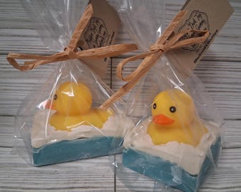 Rubber Duck Bath Toy in Yummy Gummy Scented Handmade Cold Process Soap Fun Gift Idea Child Bath Body Hand Jeep Ducked